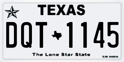 TX license plate DQT1145