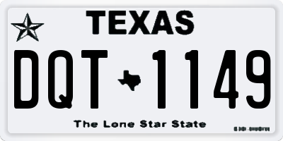 TX license plate DQT1149
