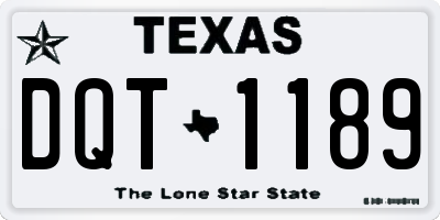 TX license plate DQT1189