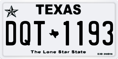 TX license plate DQT1193