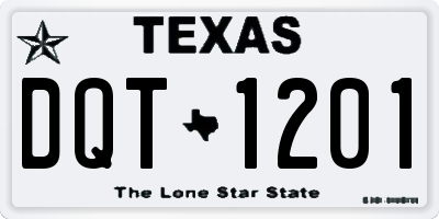 TX license plate DQT1201