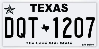 TX license plate DQT1207
