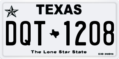 TX license plate DQT1208