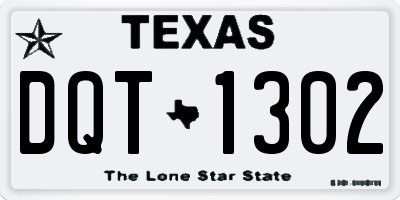 TX license plate DQT1302