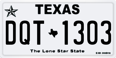 TX license plate DQT1303