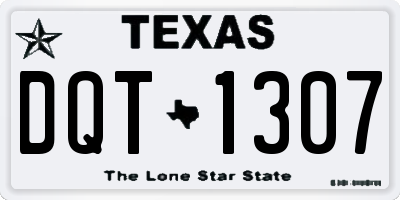 TX license plate DQT1307