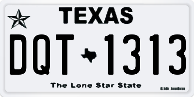 TX license plate DQT1313
