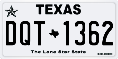 TX license plate DQT1362