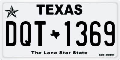TX license plate DQT1369