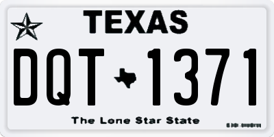 TX license plate DQT1371