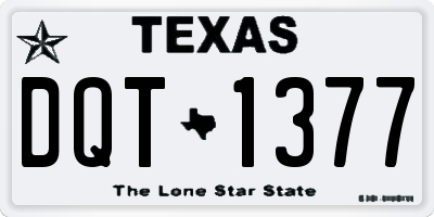 TX license plate DQT1377
