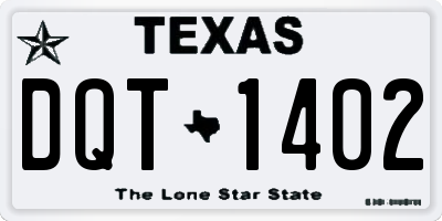 TX license plate DQT1402