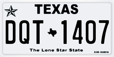 TX license plate DQT1407
