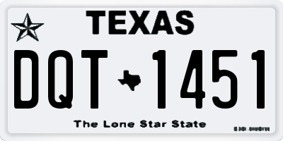 TX license plate DQT1451