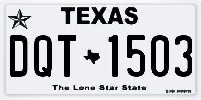 TX license plate DQT1503