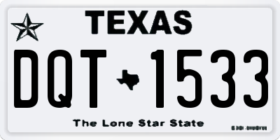 TX license plate DQT1533