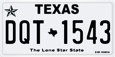 TX license plate DQT1543