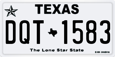 TX license plate DQT1583