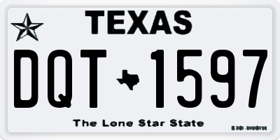 TX license plate DQT1597