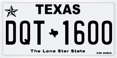 TX license plate DQT1600