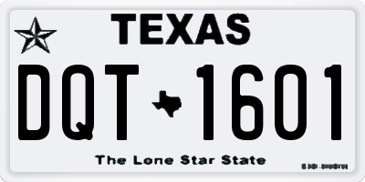 TX license plate DQT1601
