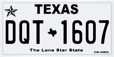 TX license plate DQT1607