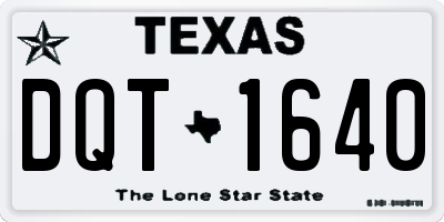 TX license plate DQT1640