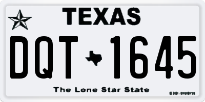 TX license plate DQT1645