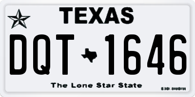 TX license plate DQT1646