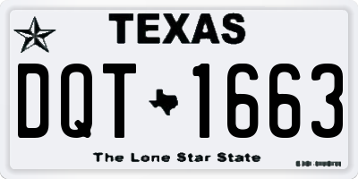 TX license plate DQT1663