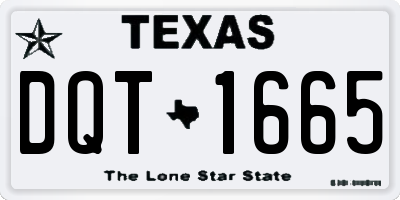 TX license plate DQT1665
