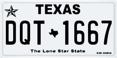 TX license plate DQT1667