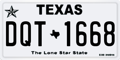 TX license plate DQT1668