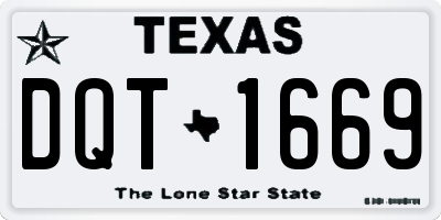 TX license plate DQT1669
