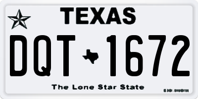 TX license plate DQT1672