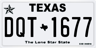 TX license plate DQT1677