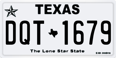 TX license plate DQT1679