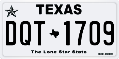 TX license plate DQT1709