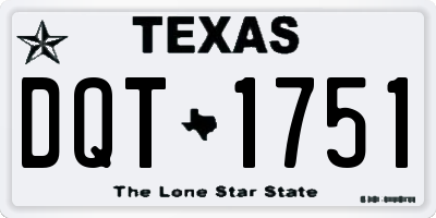 TX license plate DQT1751