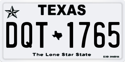 TX license plate DQT1765