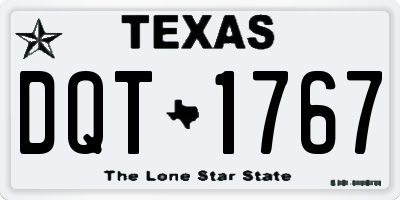 TX license plate DQT1767