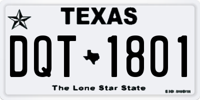 TX license plate DQT1801