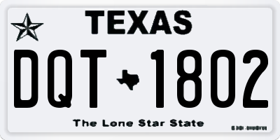 TX license plate DQT1802