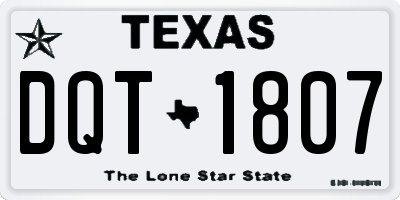 TX license plate DQT1807