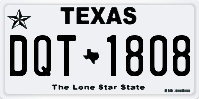 TX license plate DQT1808