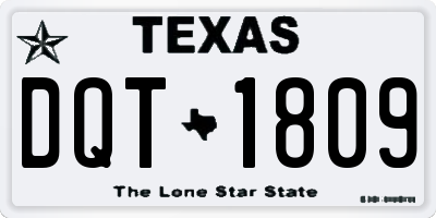 TX license plate DQT1809