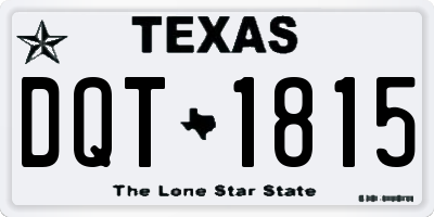 TX license plate DQT1815