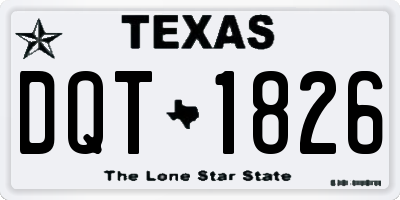 TX license plate DQT1826