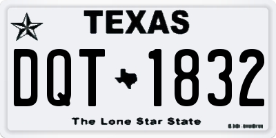 TX license plate DQT1832