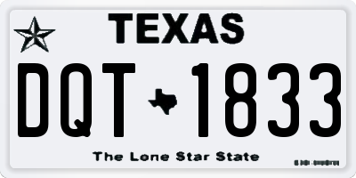 TX license plate DQT1833